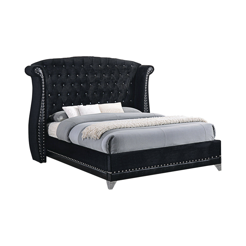 Barzini King Upholstered Bed Black And Grey