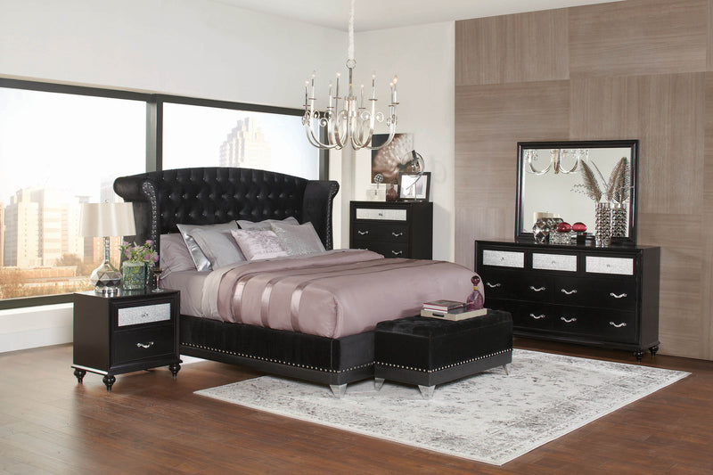 Barzini King Tufted Upholstered Bed Black