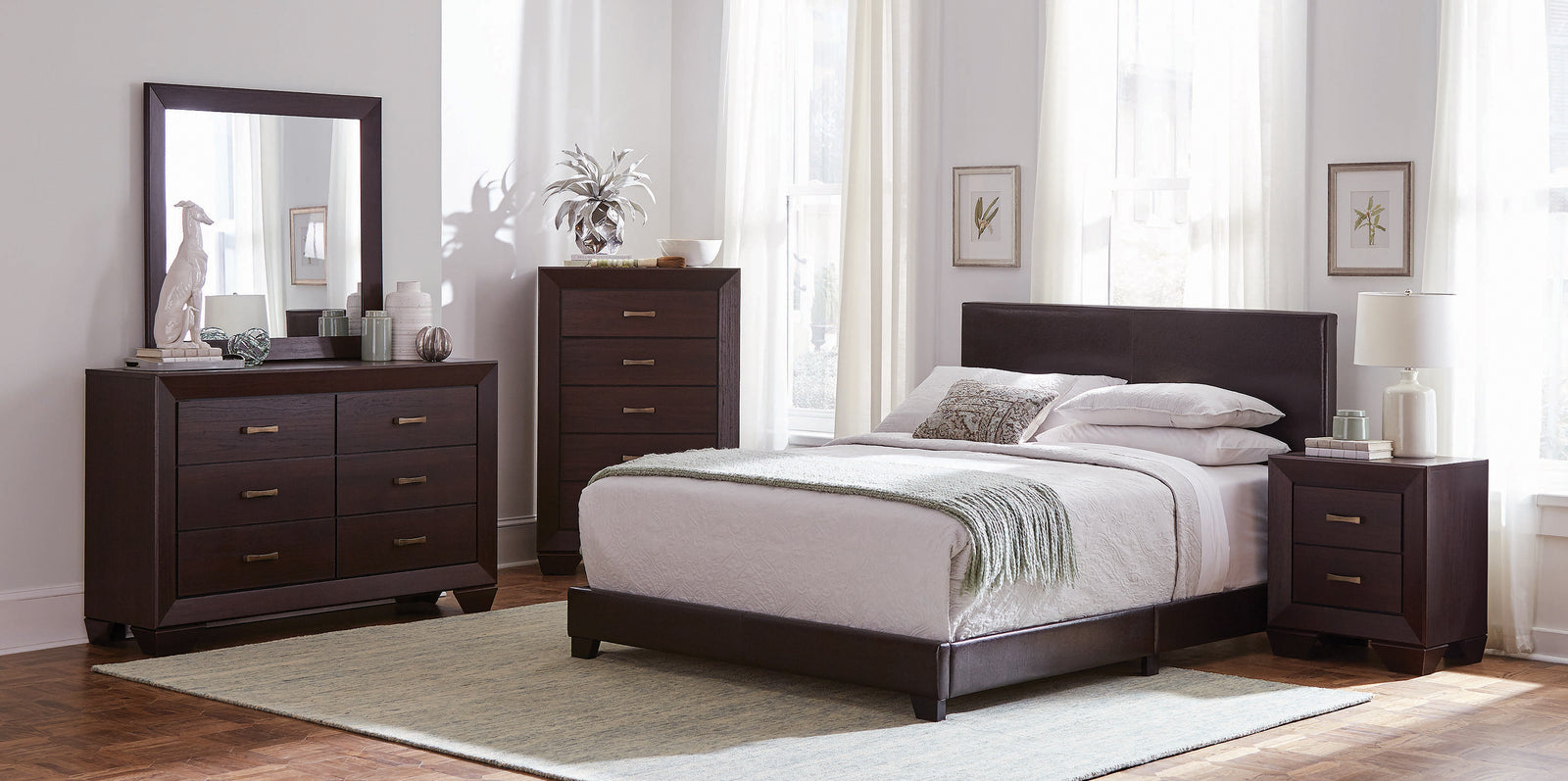 Dorian Upholstered Queen Bed Black