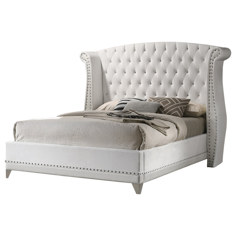 Barzini King Wingback Tufted Bed White