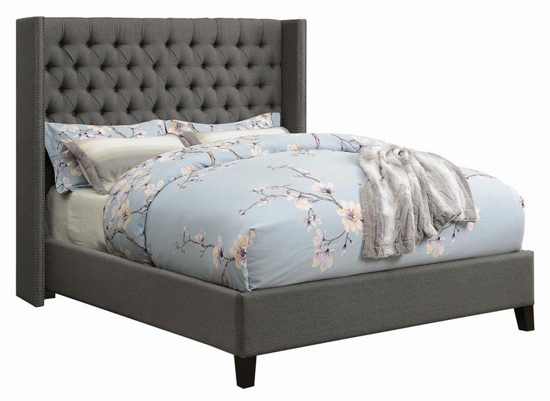 Bancroft Demi wing Upholstered Full Bed Grey