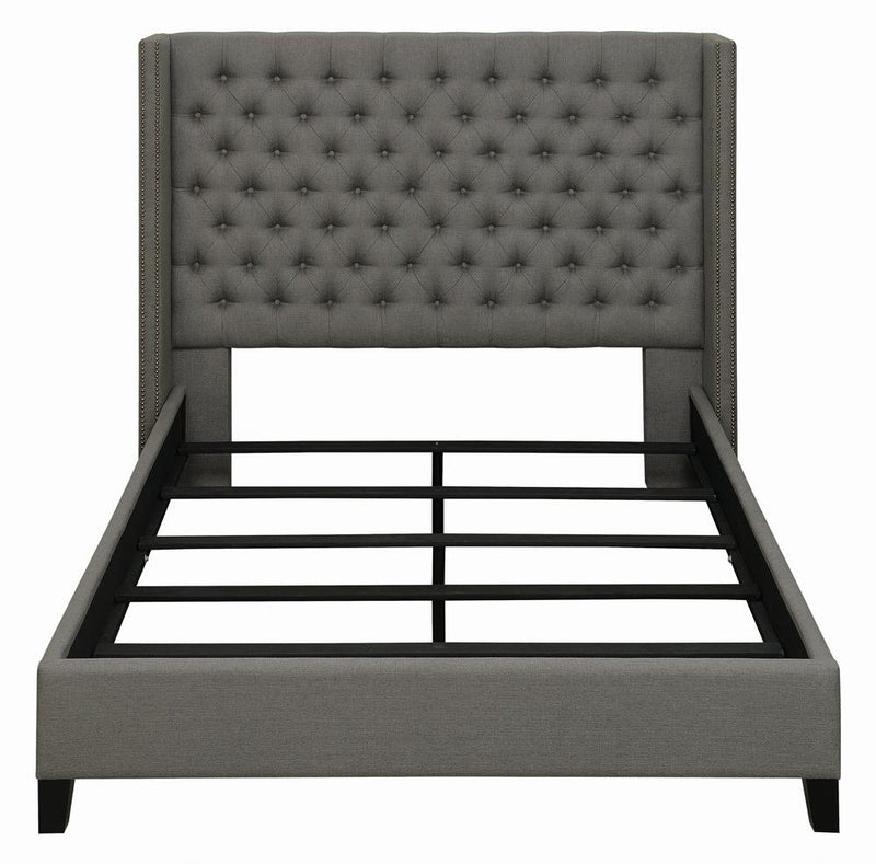 Bancroft Demi wing Upholstered Full Bed Grey