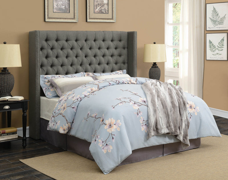 Bancroft Demi wing Upholstered Full Bed Grey