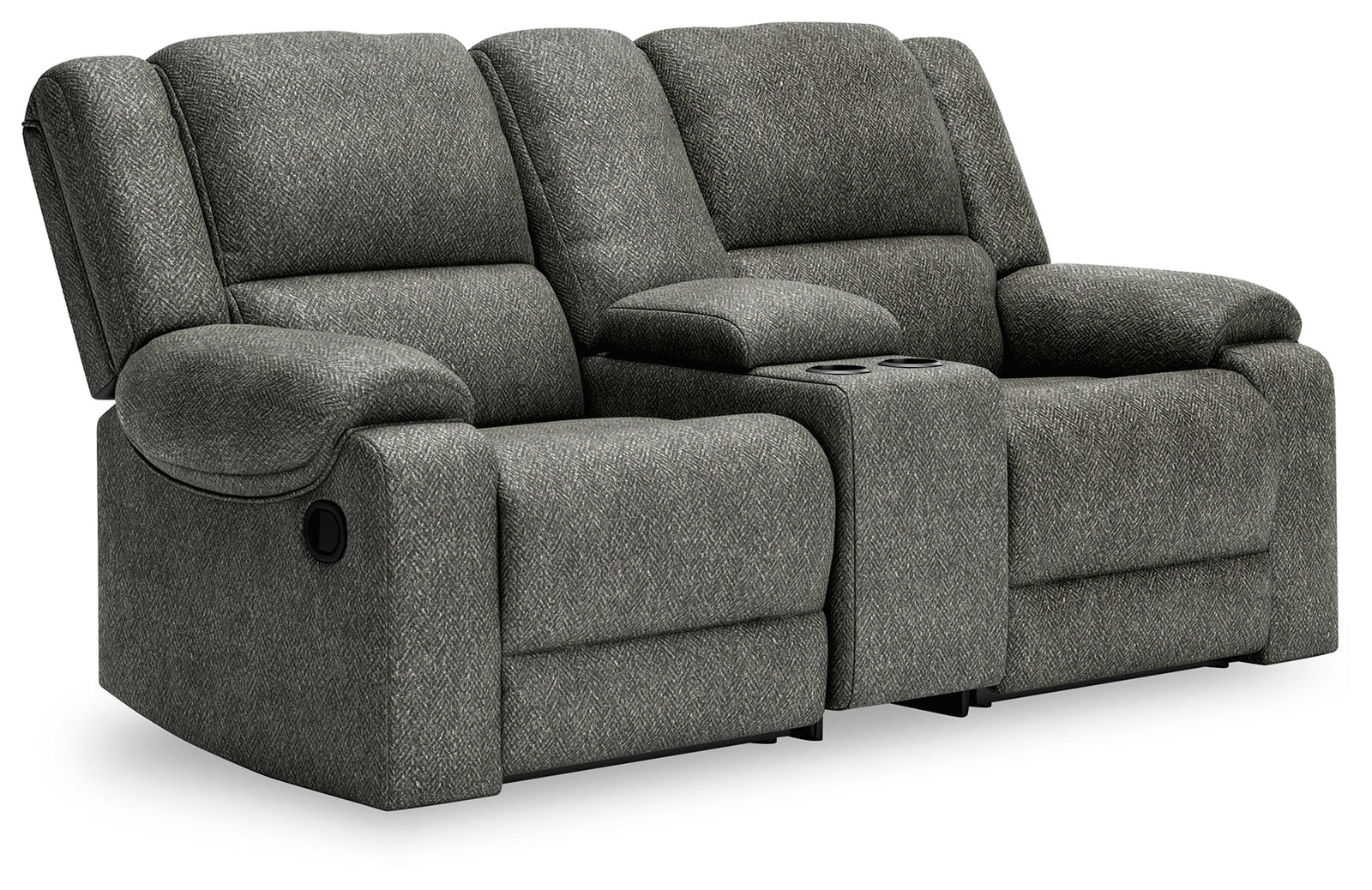 Benlocke Flannel 3-Piece Reclining Loveseat With Console