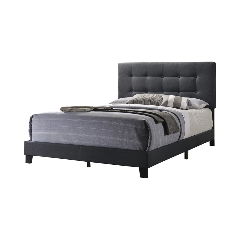 Mapes Tufted Upholstered Twin Bed Charcoal