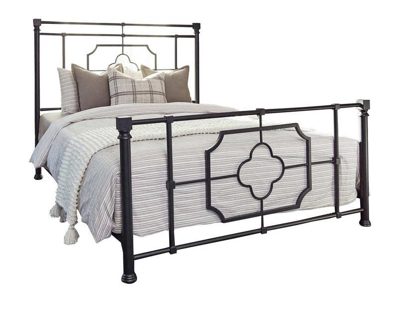 Paskay King Metal Panel Bed Matte Black