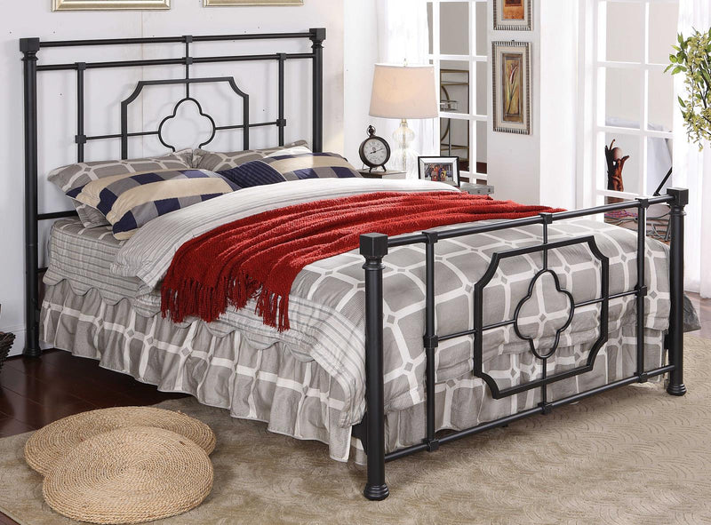 Paskay King Metal Panel Bed Matte Black