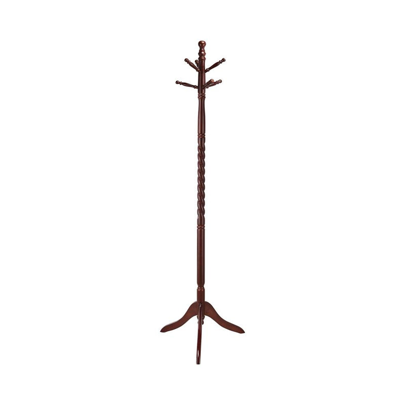 Riona 6 Hook Freestanding Wood Coat Rack Hat Hanger Merlot