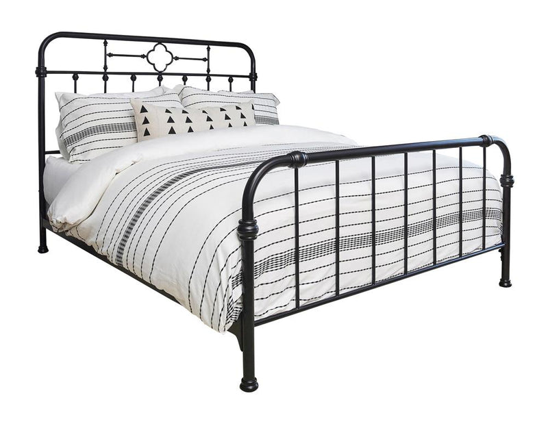 Packlan King Metal Panel Bed Matte Black