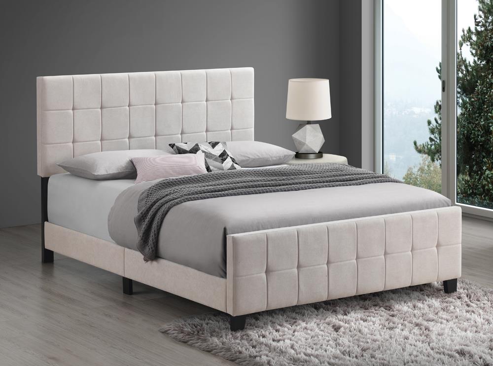 Fairfield King Upholstered Panel Bed Beige