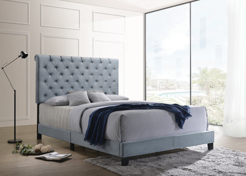 Warner King Upholstered Bed Grey