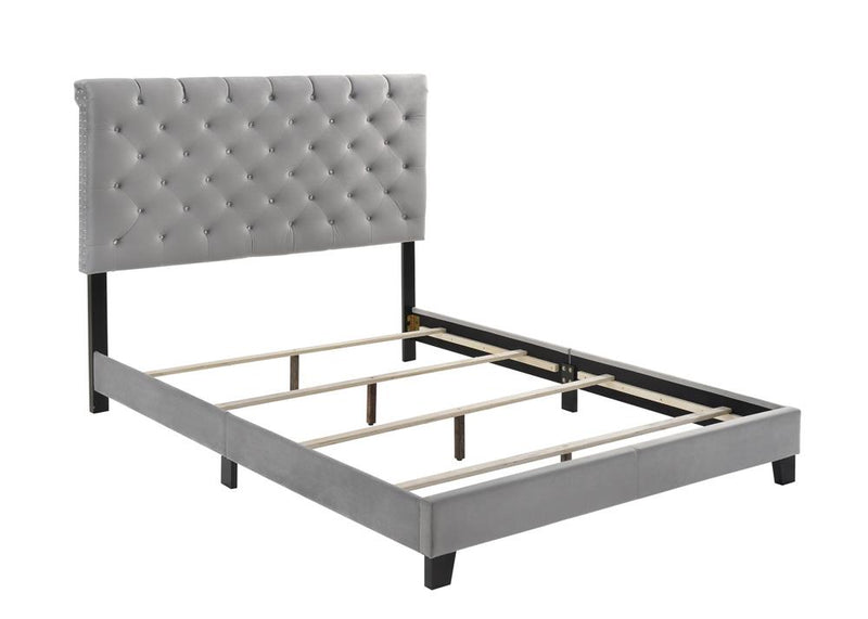 Warner King Upholstered Bed Grey