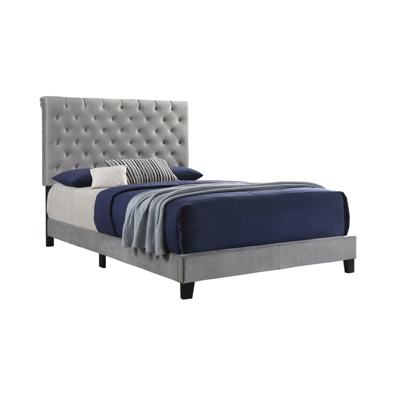 Warner King Upholstered Bed Grey