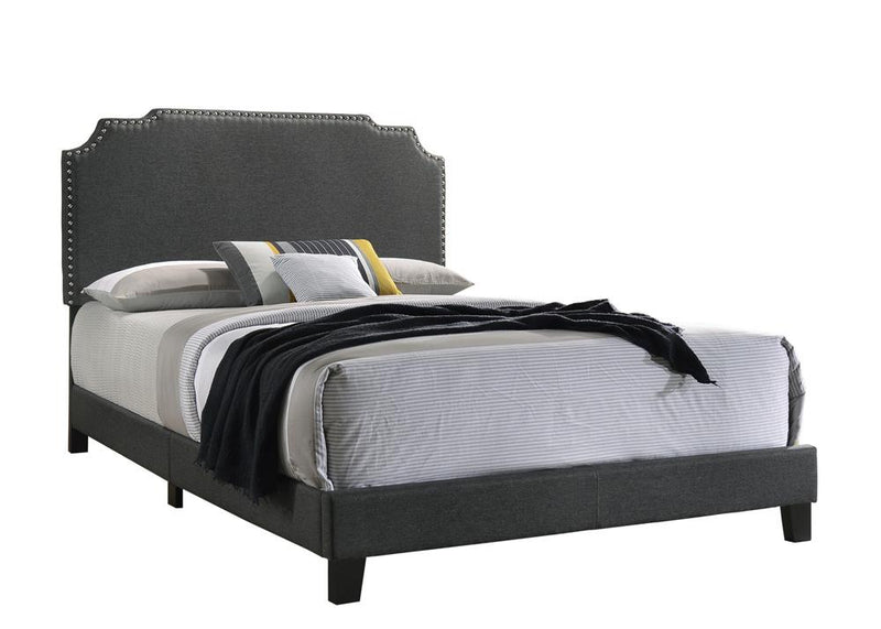 Tamarac Upholstered Nailhead King Bed Grey