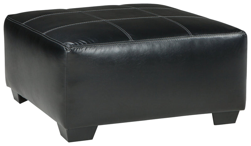 Kumasi Smoke Faux Leather Oversized Accent Ottoman