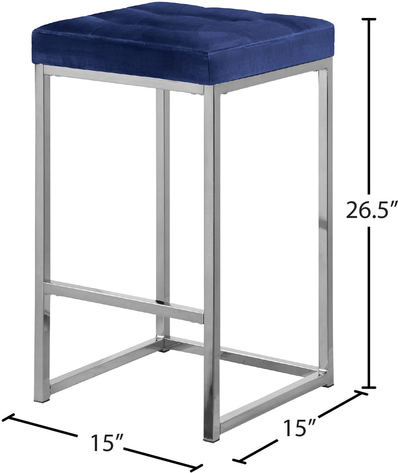 Nicola Blue Velvet Counter Stool 904Navy-c