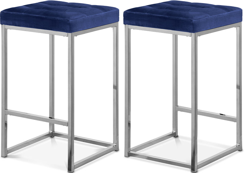 Nicola Blue Velvet Counter Stool 904Navy-c