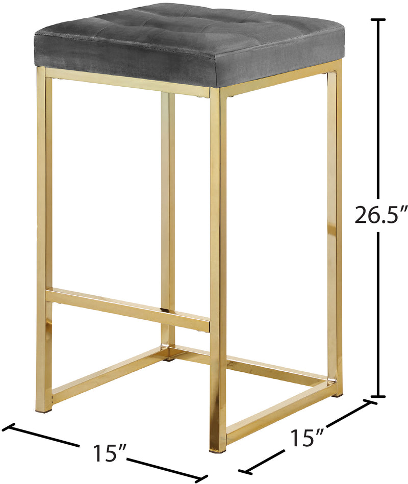 Nicola Grey Velvet Counter Stool 906Grey-c