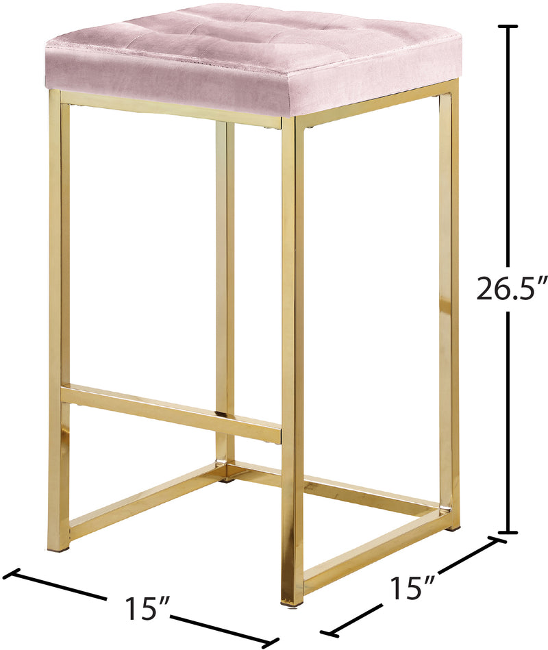 Nicola Pink Velvet Counter Stool