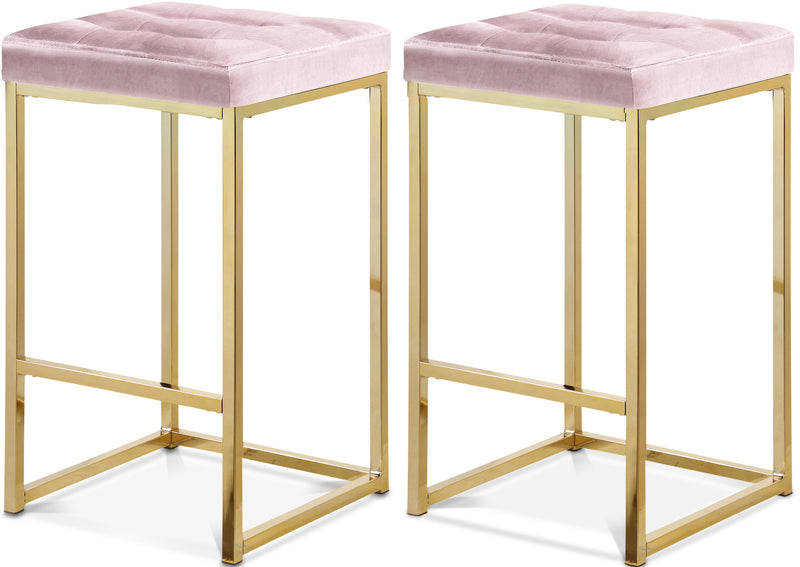 Nicola Pink Velvet Counter Stool