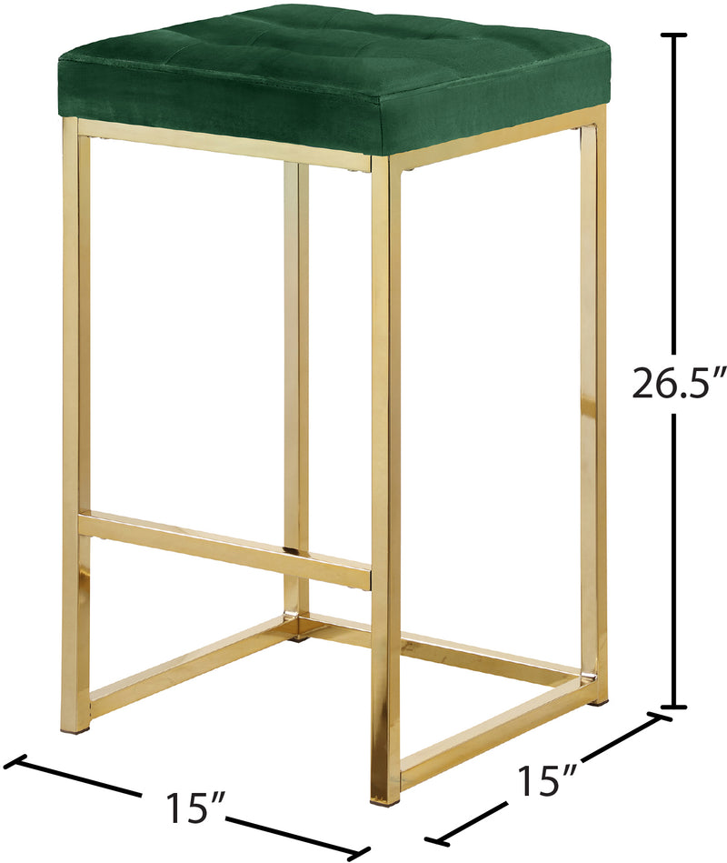 Nicola Green Velvet Counter Stool