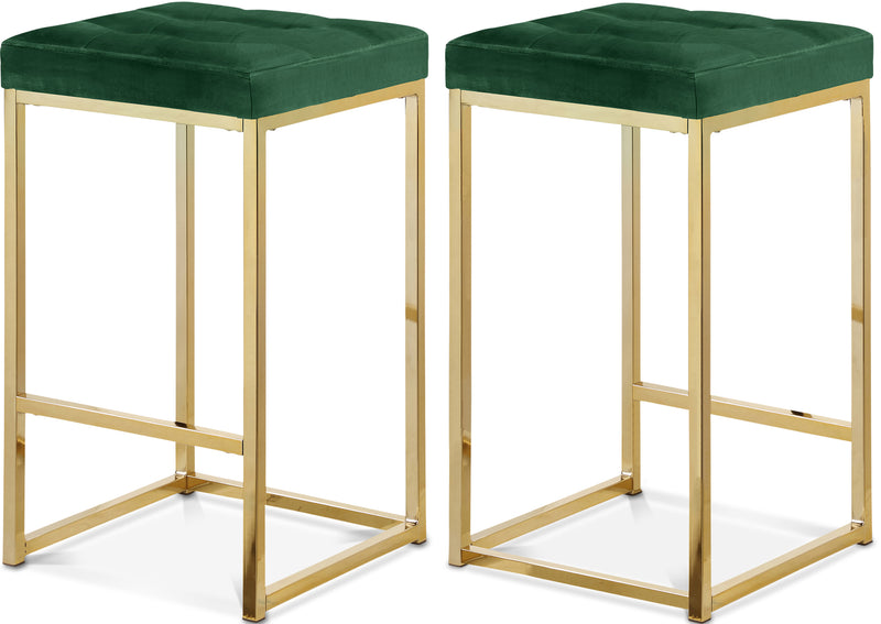 Nicola Green Velvet Counter Stool