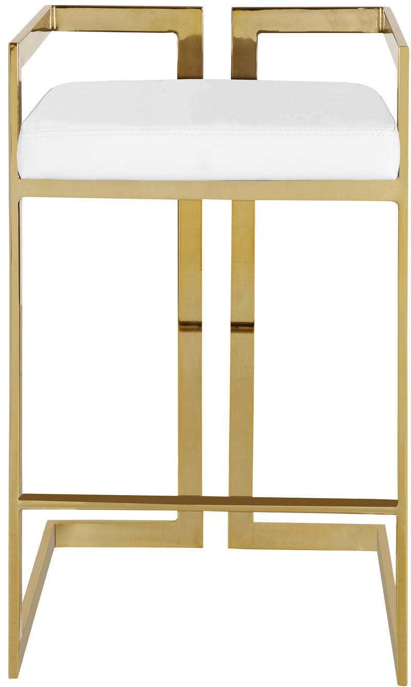 Ezra White Faux Leather Counter Stool 913White-c