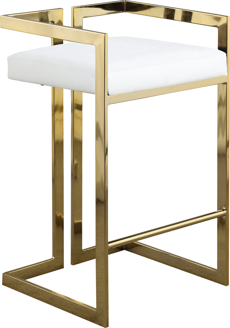 Ezra White Faux Leather Counter Stool 913White-c