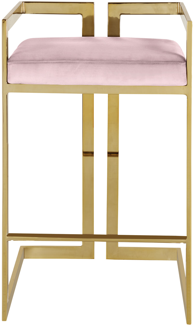 Ezra Pink Velvet Counter Stool