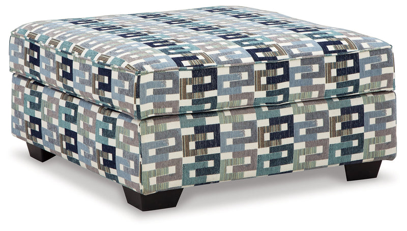 Valerano Parchment Chenille Ottoman With Storage