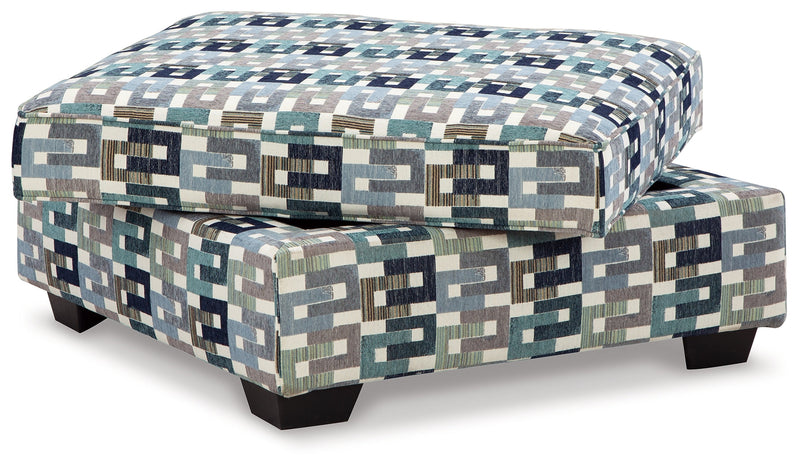 Valerano Parchment Chenille Ottoman With Storage