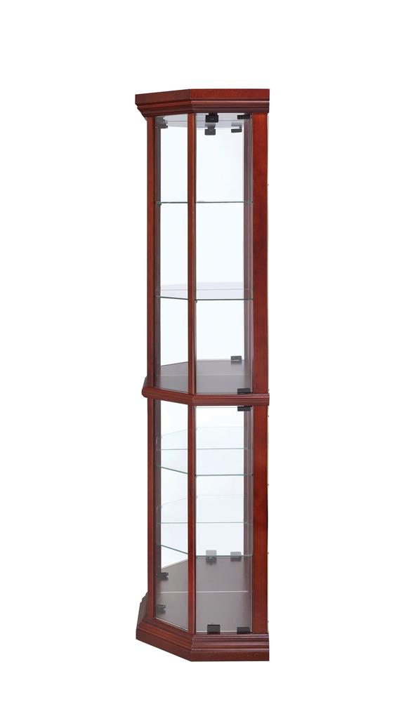 Appledale 6 Shelf Corner Curio Cabinet Medium Brown