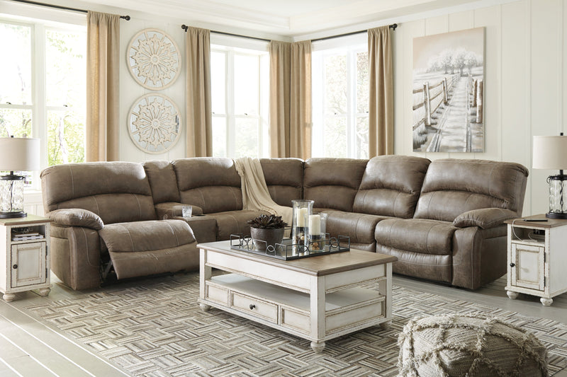 Segburg Driftwood Faux Leather 4-Piece Power Reclining Sectional