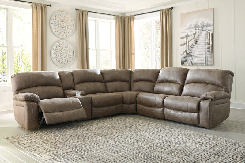 Segburg Driftwood Faux Leather 4-Piece Power Reclining Sectional