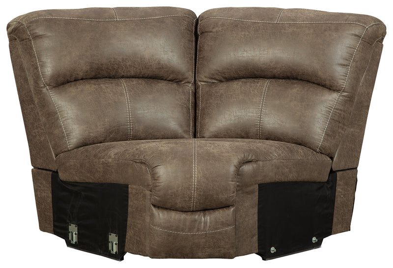 Segburg Driftwood Faux Leather 4-Piece Power Reclining Sectional