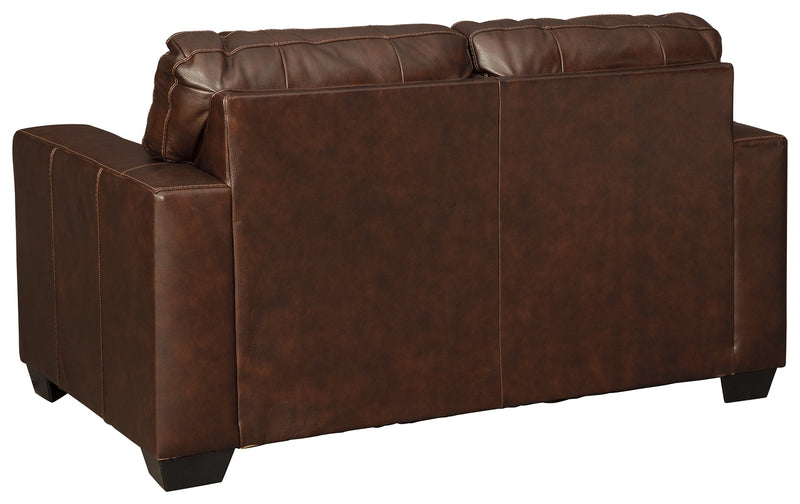 Morelos Chocolate Leather Loveseat