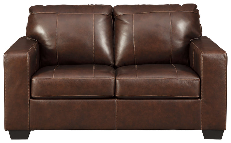 Morelos Chocolate Leather Loveseat