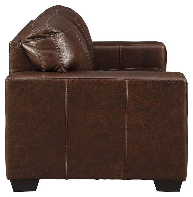 Morelos Chocolate Leather Loveseat