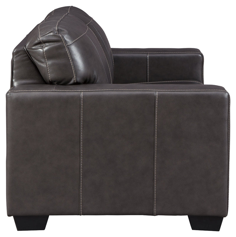 Morelos Gray Leather Loveseat