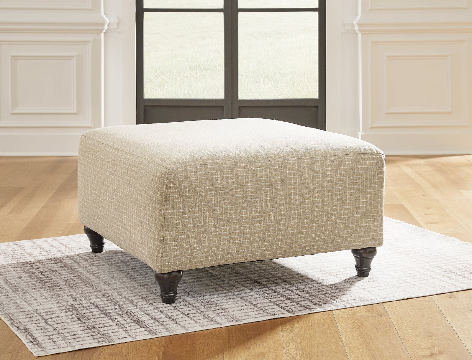 Valerani Sandstone Chenille Oversized Accent Ottoman