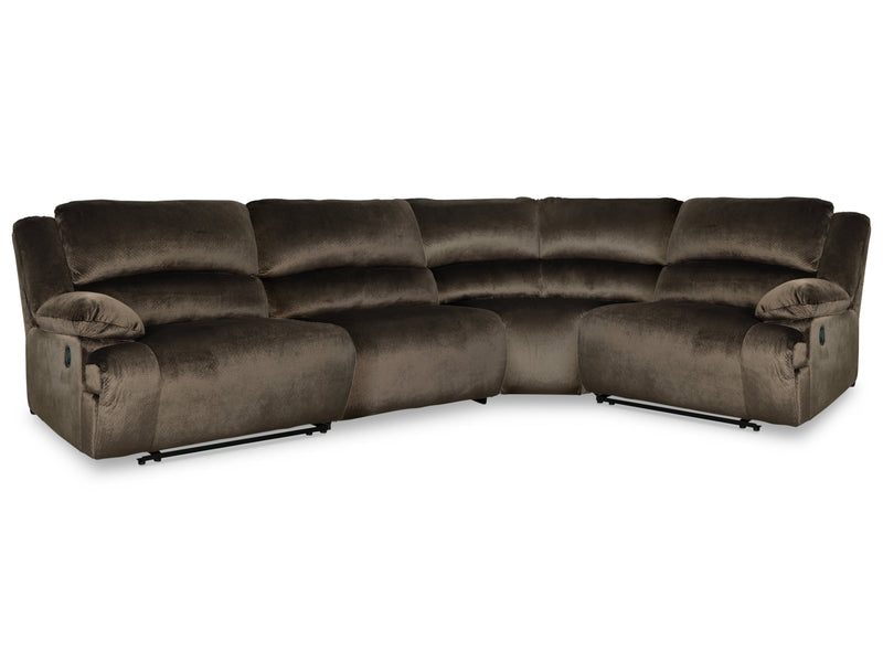 Clonmel Chocolate 4-Piece Reclining Sectional