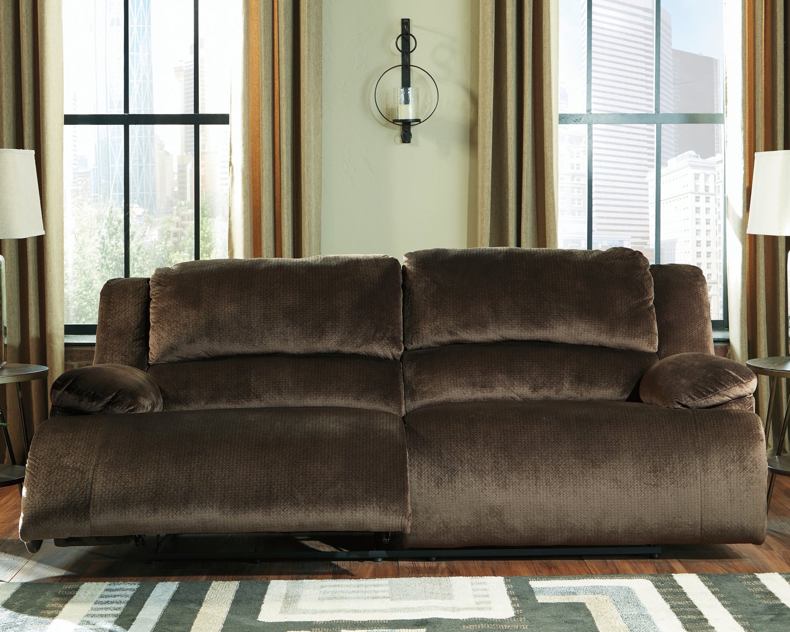 Clonmel Chocolate Velvet Reclining Sofa