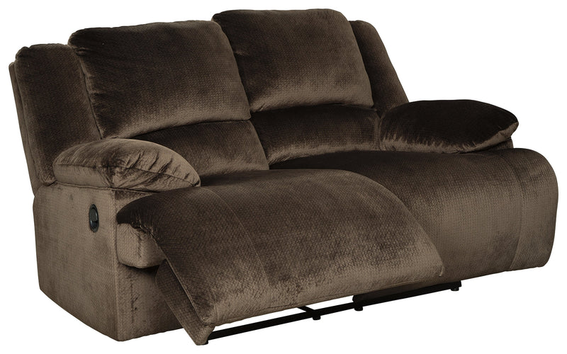 Clonmel Chocolate Velvet Reclining Loveseat