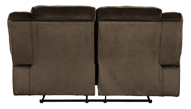 Clonmel Chocolate Velvet Reclining Loveseat