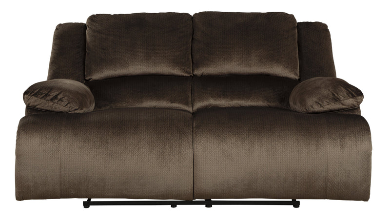 Clonmel Chocolate Velvet Reclining Loveseat