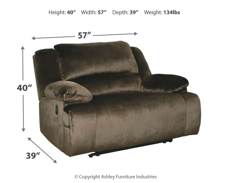 Clonmel Chocolate Velvet Oversized Power Recliner