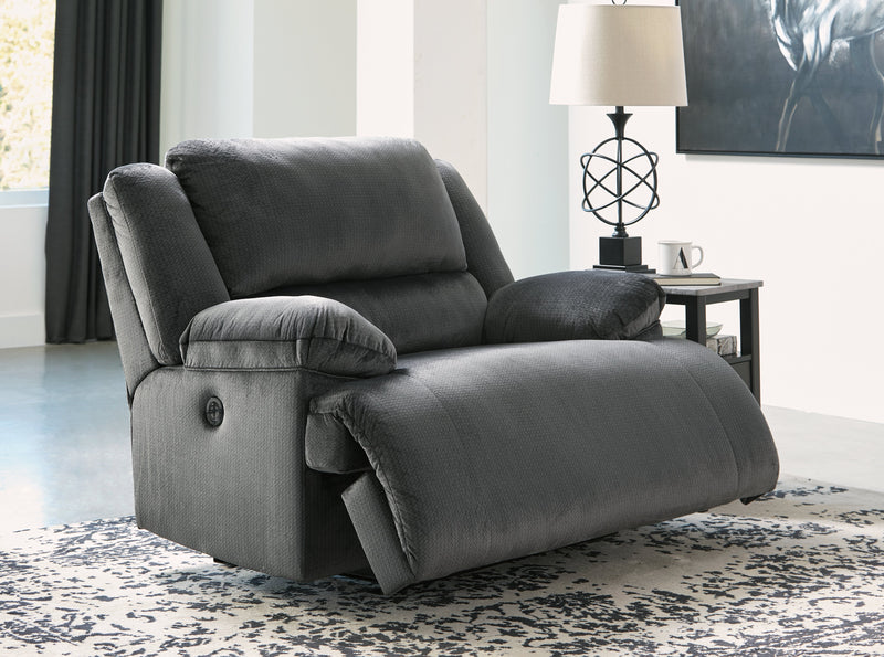 Clonmel Charcoal Velvet Oversized Recliner