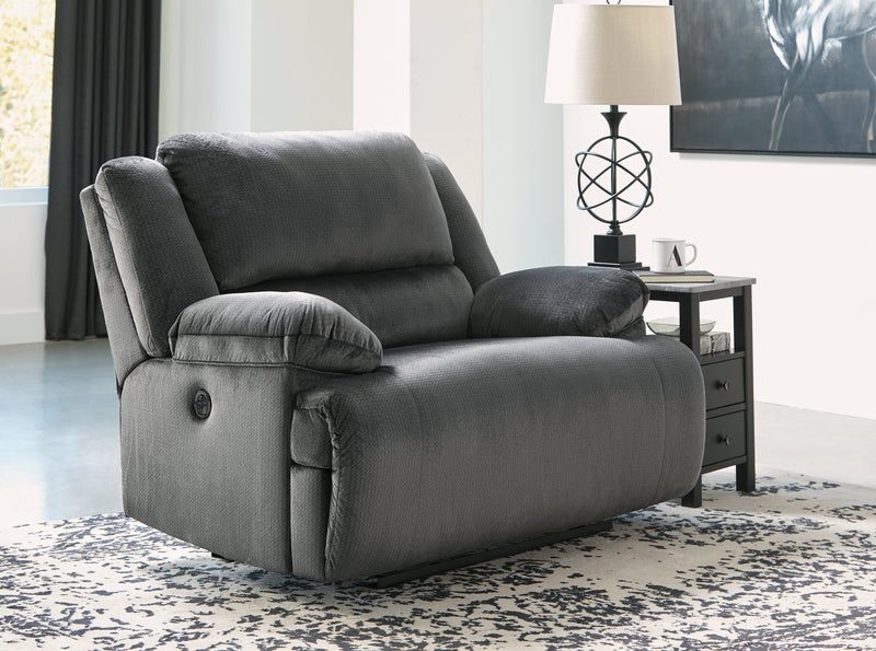 Clonmel Charcoal Velvet Oversized Recliner