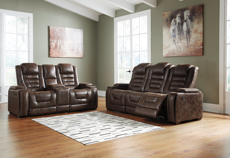 Game Zone Bark Faux Leather Power Reclining Sofa