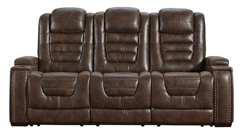 Game Zone Bark Faux Leather Power Reclining Sofa